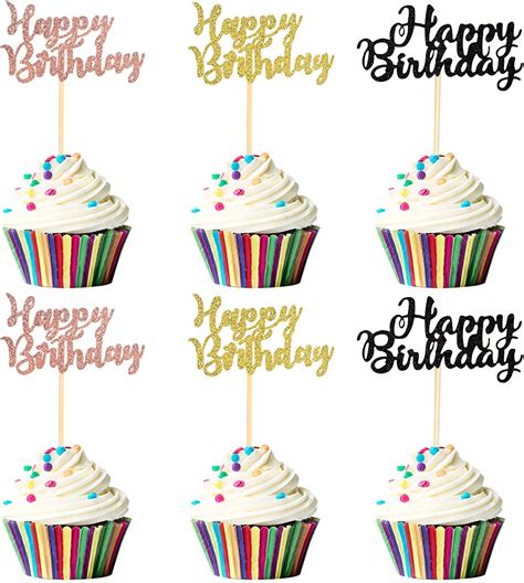 cupcake birthday picks|happy birthday picks for cupcakes.